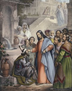 Jesus dá visão a um cego de nascença de Siegfried Detler Bendixen