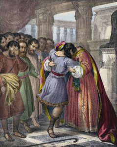 O perdão de José aos seus irmãos (gravura colorida) de Siegfried Detler Bendixen
