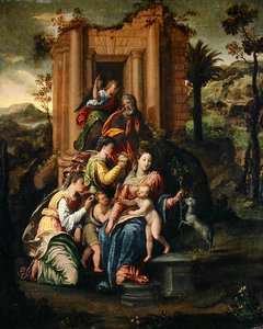 A Sagrada Família rodeada de Santos (óleo sobre tela)