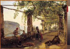 Paisagem perto de Sorrento na Costa de Amalfi Pintura de Silvestre Shchedrine (1791-1830) 1826