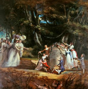 As crianças da Duquesa de Orleães saúdam a mãe no monumento por elas erigido para comemorar a sua restauração à saúde por uma visita a Spa em 1787 (óleo sobre tela) de Silvestre Mirys