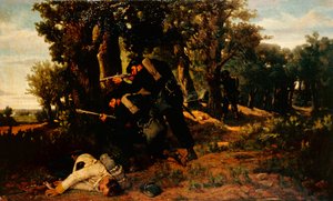 Emboscada de Bersaglieri (soldados), por Silvestro Lega (1826-1895).