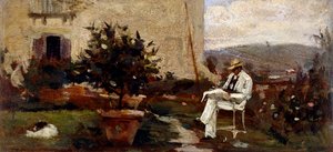 Luigi Tommasi no jardim de Silvestro Lega