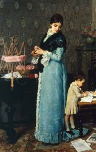 Mãe, por Silvestro Lega (1826-1895)