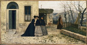 A Visita (óleo sobre tela de Silvestro Lega