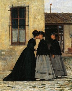 A Visita, de Silvestro Lega, detalhe
