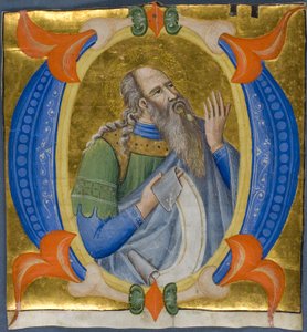 Profeta num "O" inicial historiado a partir de um "O" gradual de Silvestro dei Gherarducci