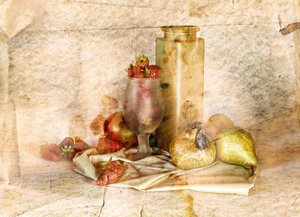 Natureza morta com frutas vintage de Silvia Simonato