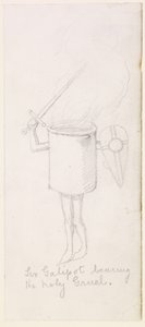 Sir Galipot carregando o sagrado Gruel, c.1855-59 (lápis sobre papel) de Simeon Solomon