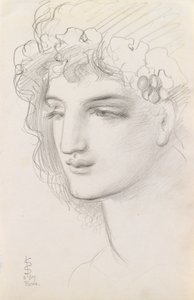 Estudo de uma cabeça de guirlanda, 1867 de Simeon Solomon