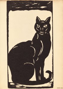 Gato preto (xilogravura) de Simon Albert Bussy