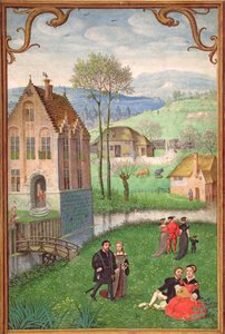 Add 18855 April: cortejando casais, de um livro de horas, c.1540