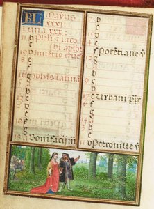 Fólio de um Livro de Horas em miniatura, uso de Roma, Bruges de Simon Bening