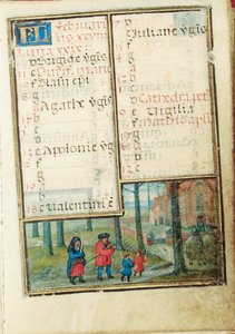 Fólio de um Livro de Horas em miniatura, uso de Roma, Bruges, 1530-35 de Simon Bening