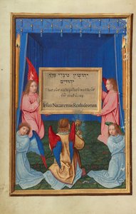 Die Anbetung der beschrifteten Tafel vom Kreuz de Simon Bening