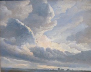 Estudo de nuvens com um pôr do sol perto de Roma de Simon Denis