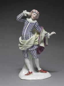 Figura da Comédia Italiana: Mezetina, c.1753 (porcelana com decoração esmaltada) de Simon Feilner