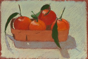 Tangerinas de Natal, 2015 (pastel sobre papel) de Simon Fletcher