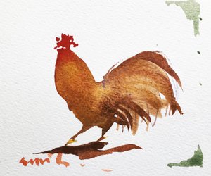 Cockrel 2, 2020 (trabalho sobre papel) de Simon Fletcher