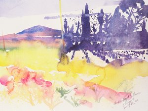 Etude Mont St. Clair, 2004 (aguarela sobre papel) de Simon Fletcher