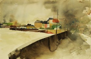 Porto de Monkstown, Cork, 2003 (aguarela) de Simon Fletcher