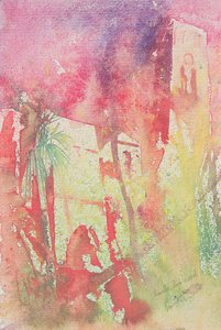 Ravello rufulo, Itália, 2001 (aguarela) de Simon Fletcher
