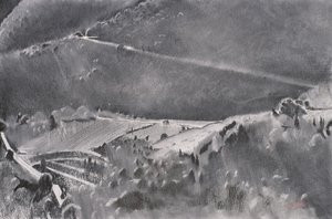 The High Road, 2001 (pastel e técnica mista sobre papel) de Simon Fletcher