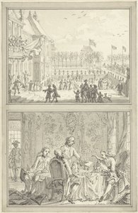 Palácio Honselaarsdijk muda de proprietário / Venda dos senhorios prussianos para Anna van Hannover, 1754 de Simon Fokke