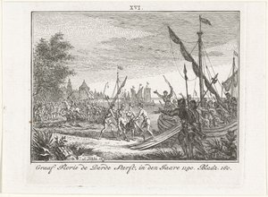 A morte de Floris III da Holanda em Antioquia, 1784 de Simon Fokke
