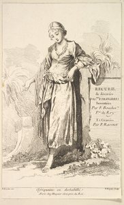 Mulher africana em camisa de noite, da Coleção de várias figuras estrangeiras Inventado por ..., século XVIII.