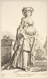 Senhora de Constantinopla, da coleção de várias figuras estrangeiras. Inventado por ..., século XVIII. de Simon Francois Ravenet
