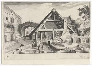 Cena da aldeia com a Sagrada Família
Paisagens do Sul da Europa (título da série)
Topographia variarum regionum (título da série) de Simon Frisius