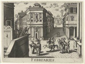 Fevereiro
Februarius (título sobre o objecto)
Doze meses (título da série) de Simon Frisius