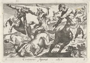Hércules em combate com os centauros de Simon Frisius