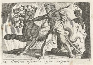 Hércules vinga Cérbero Cerberus infernal trifaux é extinto (título no objeto) Tema de Herculische (título da série)