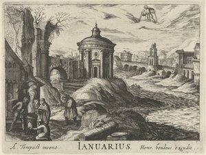 Janeiro Ianuarius (título no objeto) Doze meses (título da série) de Simon Frisius