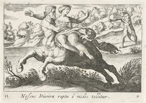 Nessus tenta raptar Deïanira de Simon Frisius