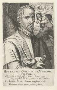 Retrato de Hubert Goltzius de Simon Frisius