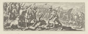 Soldados roubam cadáveres no campo de batalha
Cavalaria (título da série)
Faecvnda qvam sit acris ingeni viris dilecta Phaebo et gratys Florentia, sit indicant pvgnae, enthea vi pectoris quas Mercuri sculpsit cliens tempestiv (título da série) de Simon Frisius