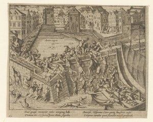 A Fúria Espanhola: os habitantes fogem pelo rio Schelde, 1576