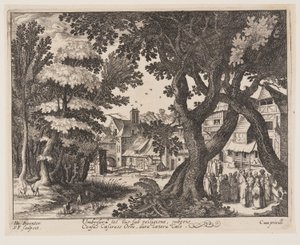 O dinheiro do tributo, de Paisagens com cenas da vida de Cristo de Simon Frisius