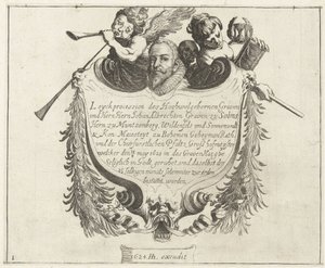 Gravura de capa para o cortejo fúnebre de Johann Albrecht, conde de Solms, 1623 de Simon Frisius