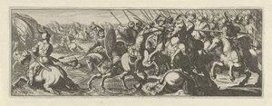 Veldslag bijeen rivier Cavalaria (título da série) Faecvnda o que é a amada de Phaebus e a grata Florentia a homens de gênio aguçado, bastante são mostrados pelos pvgnas, enthea pela força dos seios que Mercúrio esculpiu o cliente experiente (título da sér de Simon Frisius