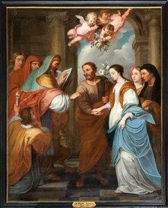 Igreja Paroquial (Parochiekerk Sint-Eligius). Simon De Pape. 3 Noivado da Virgem. Século XVII.