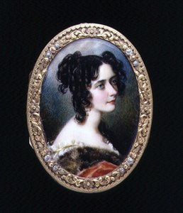 Retrato miniatura de Georgina Carolina, Lady Astley, c.1827 (aquarela sobre marfim)