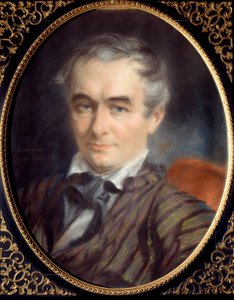 Retrato de Prosper Merimee (1803-1870), escritor, historiador e arqueólogo francês. Pintura de Simon Rochart (1788 - 1872)