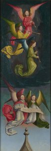 Um coro de anjos do retábulo de St Bertin, ca 1459