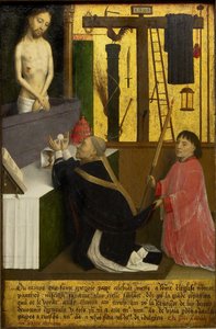 A Missa de São Gregório - Marmion, Simon (ca 1425-1489) - ca 1460 - Óleo sobre madeira - 45,1x29,4 - Galeria de Arte de Ontário de Simon Marmion