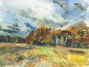 Richmond Park, 2018 (aguarela sobre papel) de Simon Neville