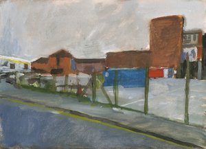 Edifício de armazém, supermercado e central telefónica 2024 (pintura)